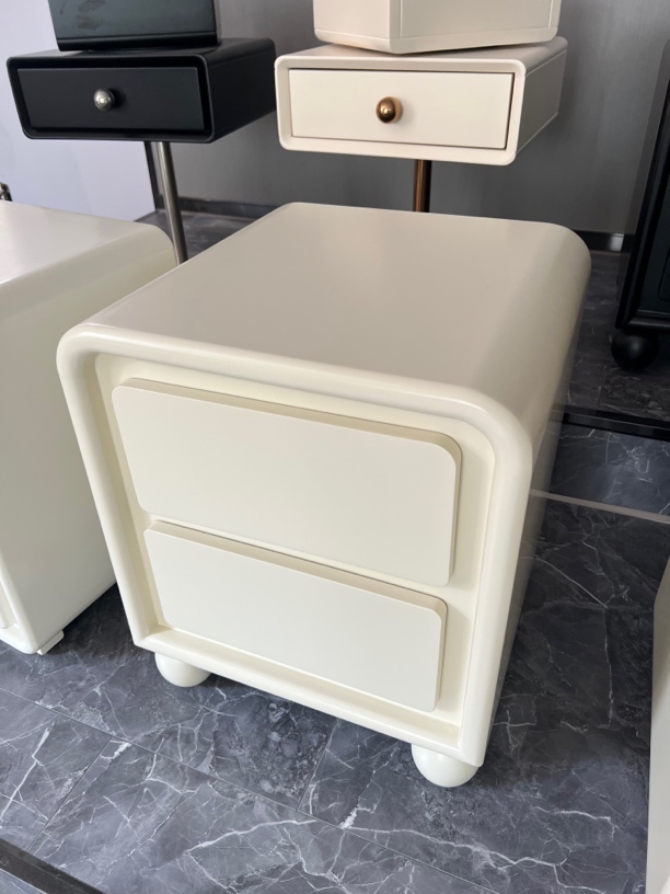 小尺寸奶油风床头柜奶fufu床头柜奶白色床头柜