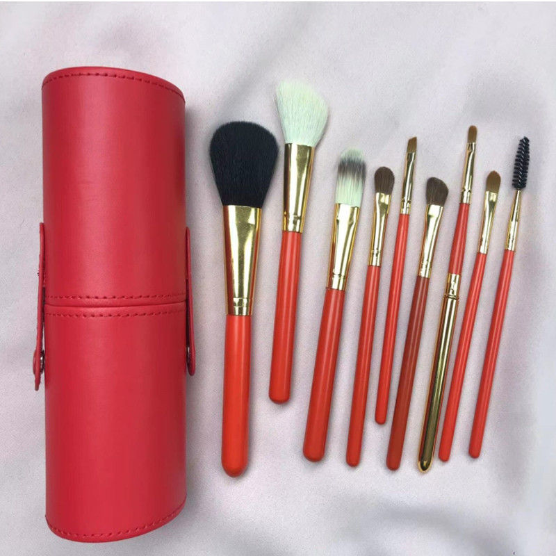 9支动物毛化妆桶刷初学者便携新手高颜值软毛套刷刷套柔软超软刷