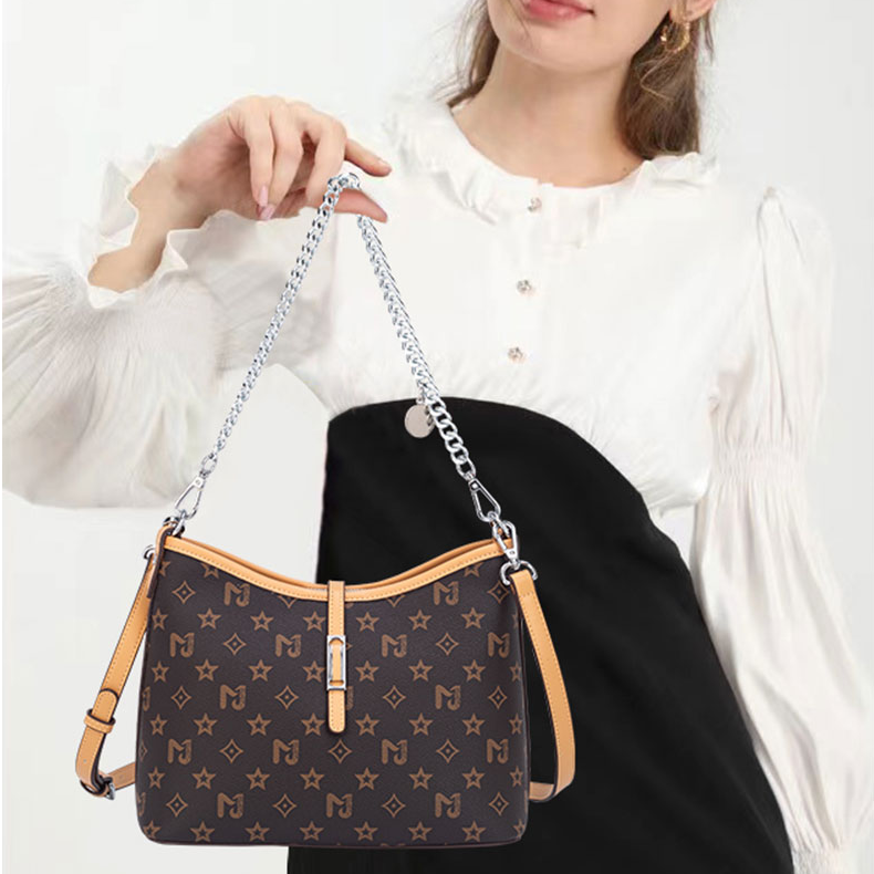 【袁班长专属】简约时尚托特包女士百搭印花斜挎单肩包1182