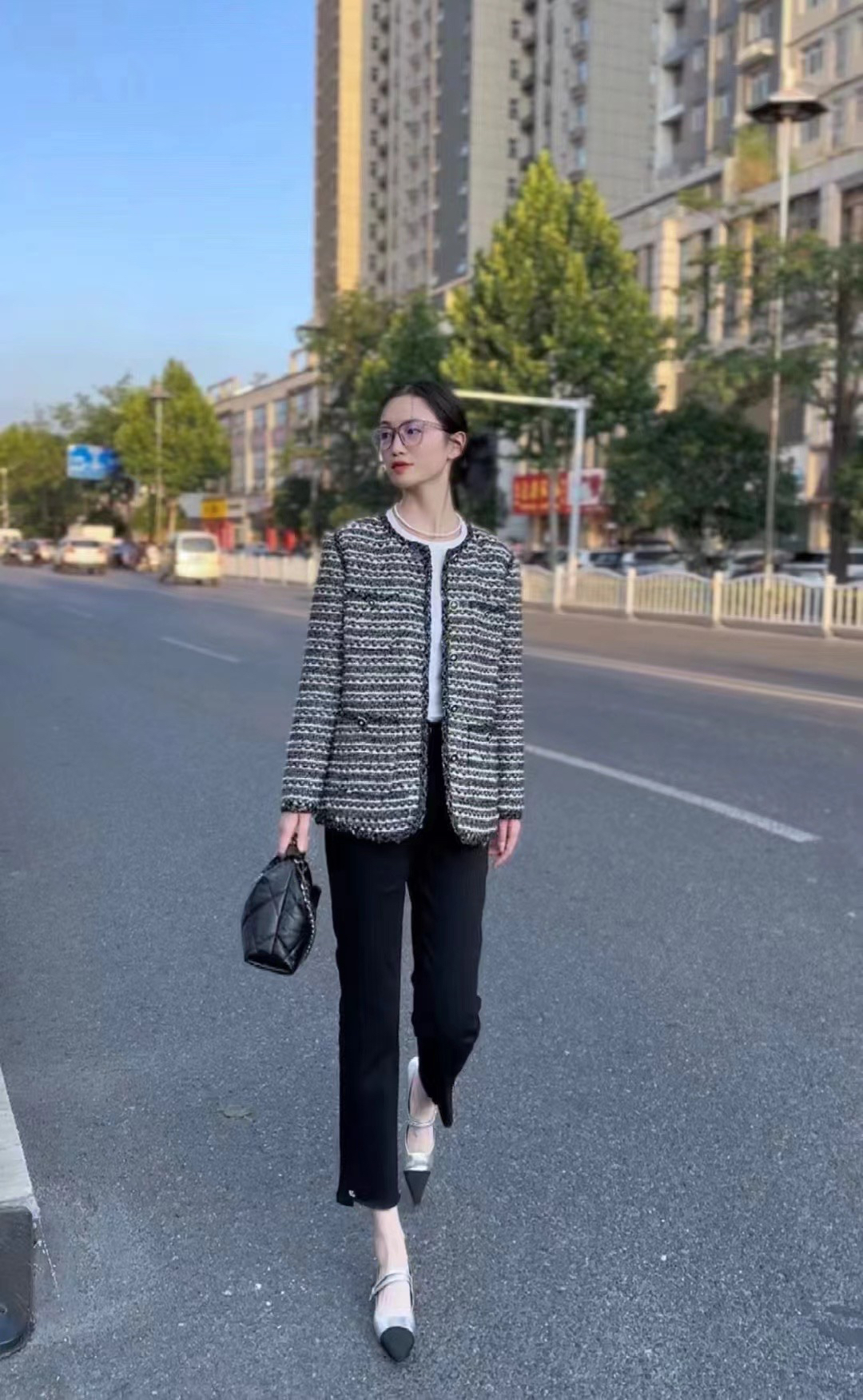 【俪妍】新款9分烟管牛仔裤