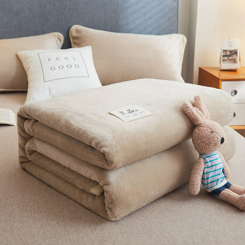双面牛奶绒毛毯子冬季加绒加厚法兰绒珊瑚绒宿舍单人被单毛绒毯子