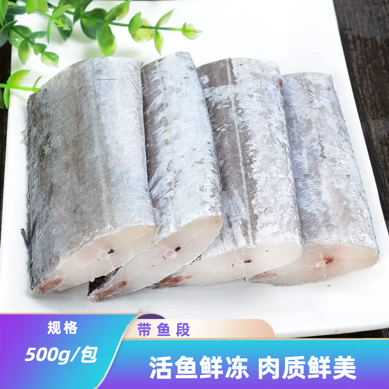 精选新鲜捕捞 肉厚速冻带鱼中段 500g/包 到手4包连云港 顺丰发货