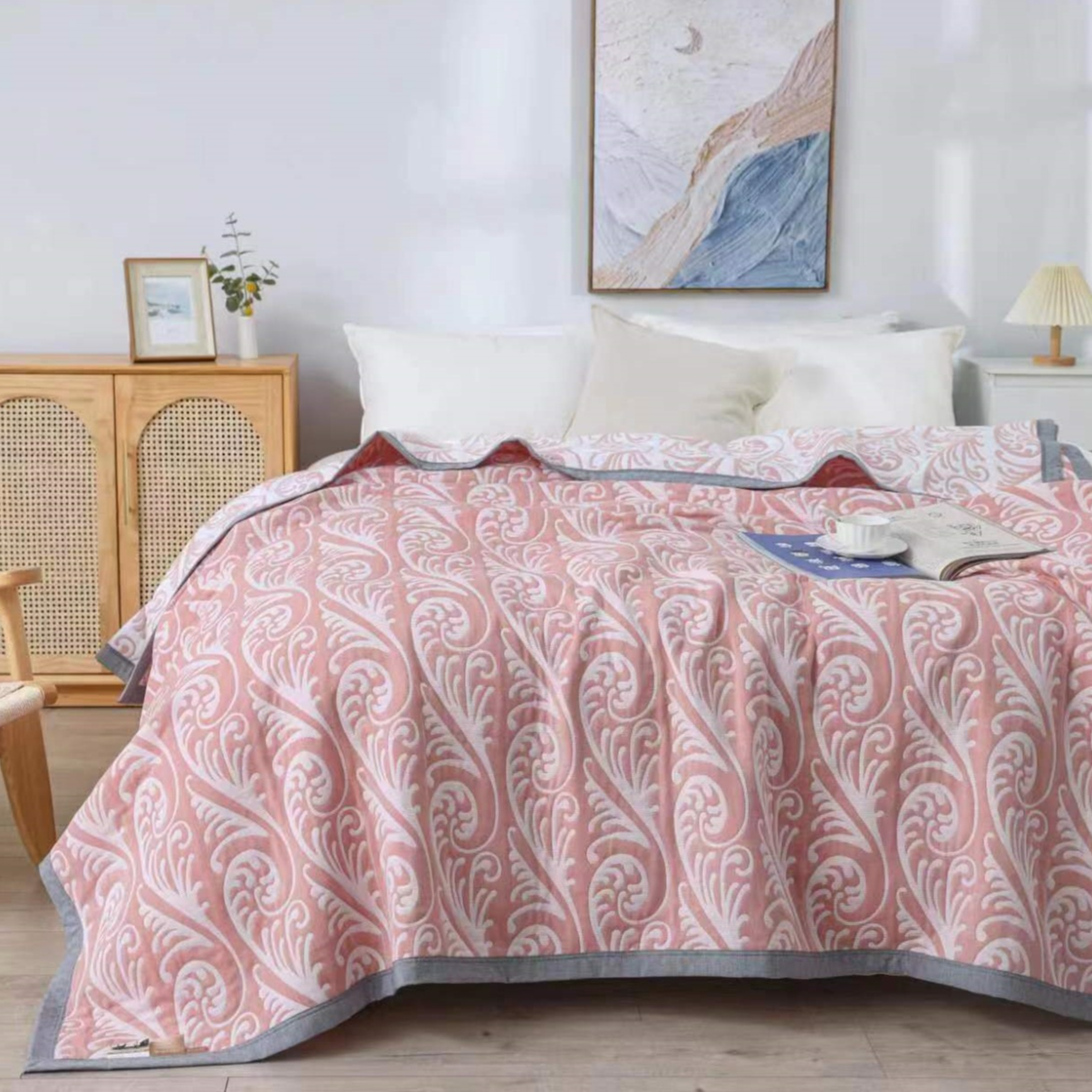 XDONGY（冬云家纺） 200*230高品质天 丝麻诺曼粉色软凉席