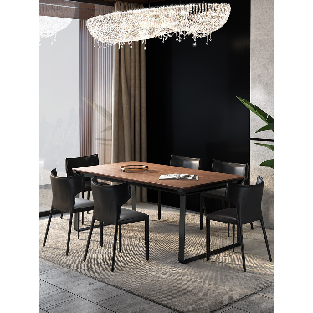 铁艺餐桌椅组合长方形现代简约小户型工业风饭桌北欧风饭桌