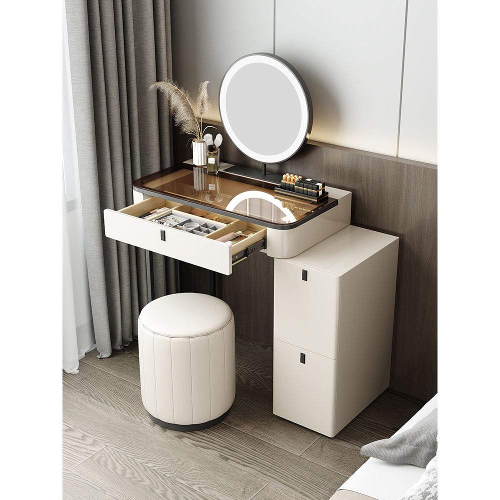 意式极简梳妆台收纳柜一体主卧室现代简约小户型轻奢化妆桌