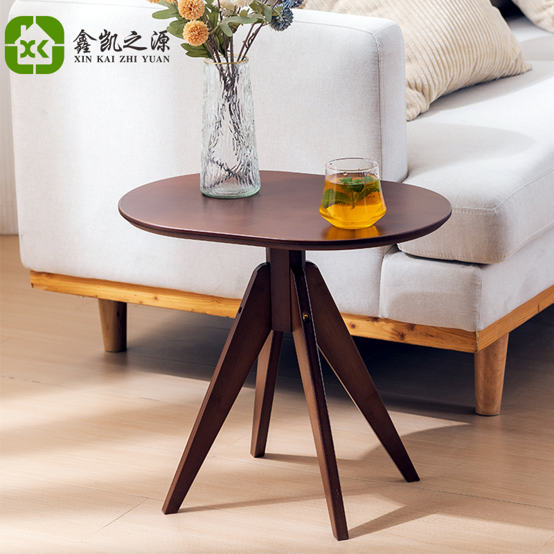 北欧楠竹圆形小茶几小户型客厅椭圆边桌现代便捷家用茶台小书桌