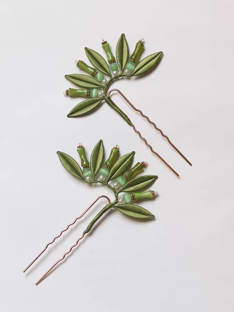 醉春幽掩鬓钗缠花发簪diy材料包免剪纸模自制饰品古风汉服点缀钗