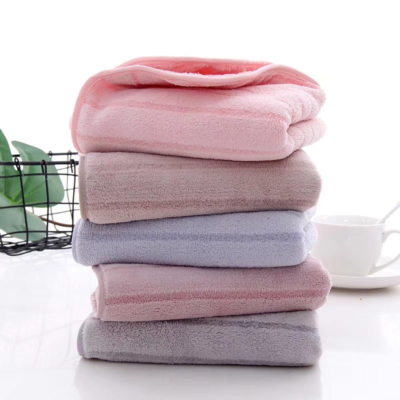 【5条装】阳离子珊瑚绒细条毛巾35*75cm五色均分毛巾吸水不掉毛