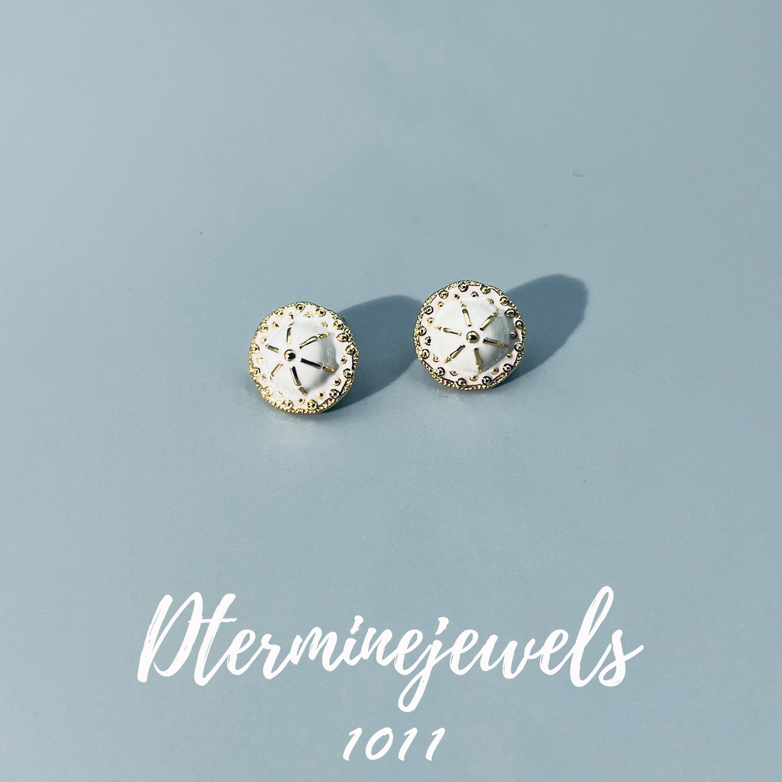 铜合金珐琅耳饰 法式气质简约设计师耳饰-1011