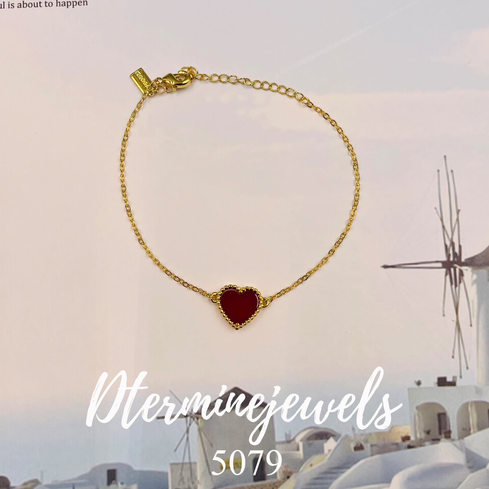 铜合金手链 气质百搭红色心心设计师款手链-5079