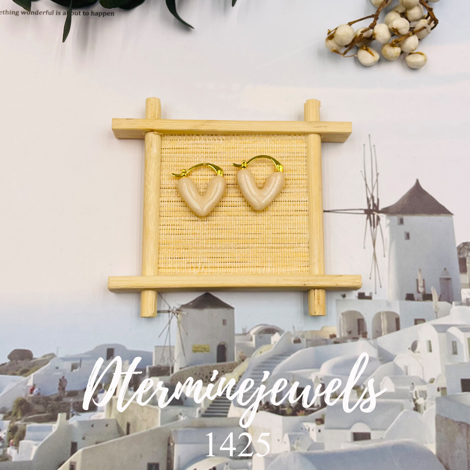 铜合金珐琅耳饰 气质百搭珐琅心心设计师款耳饰-1425