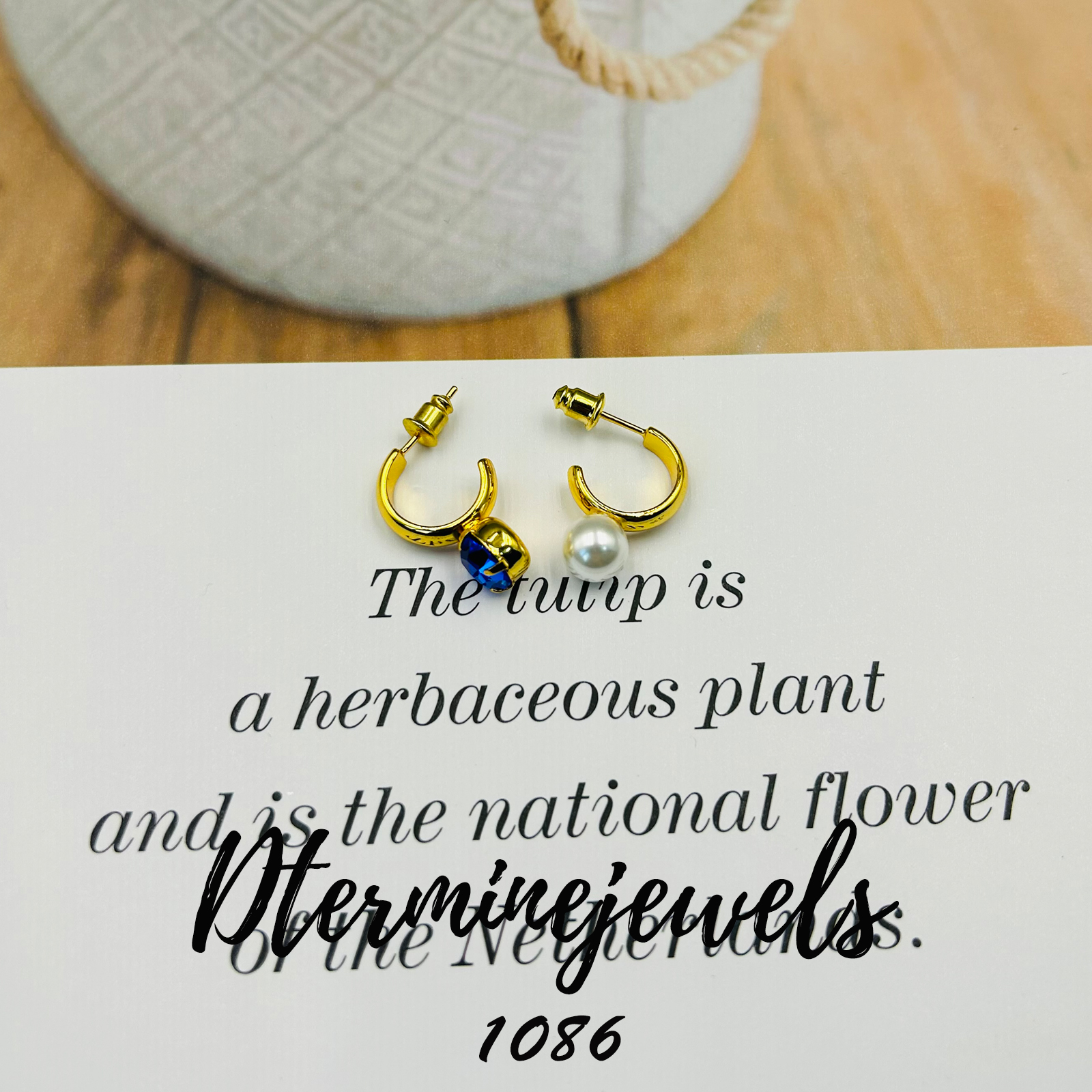 铜合金合成锆石耳饰 精致简约个性设计师款耳饰-1086