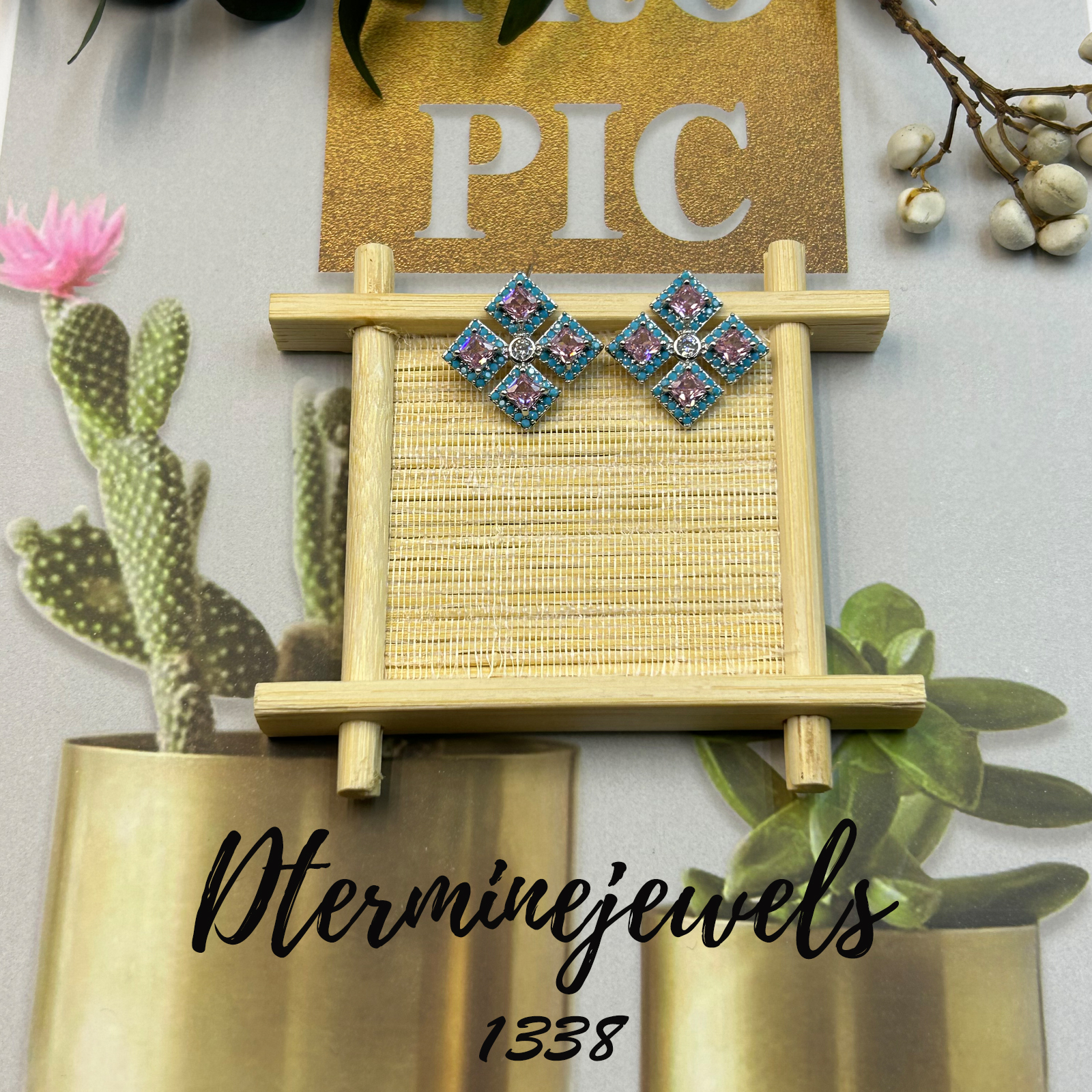 铜合金合成锆石耳饰 时尚百搭气质设计师款耳饰-1338