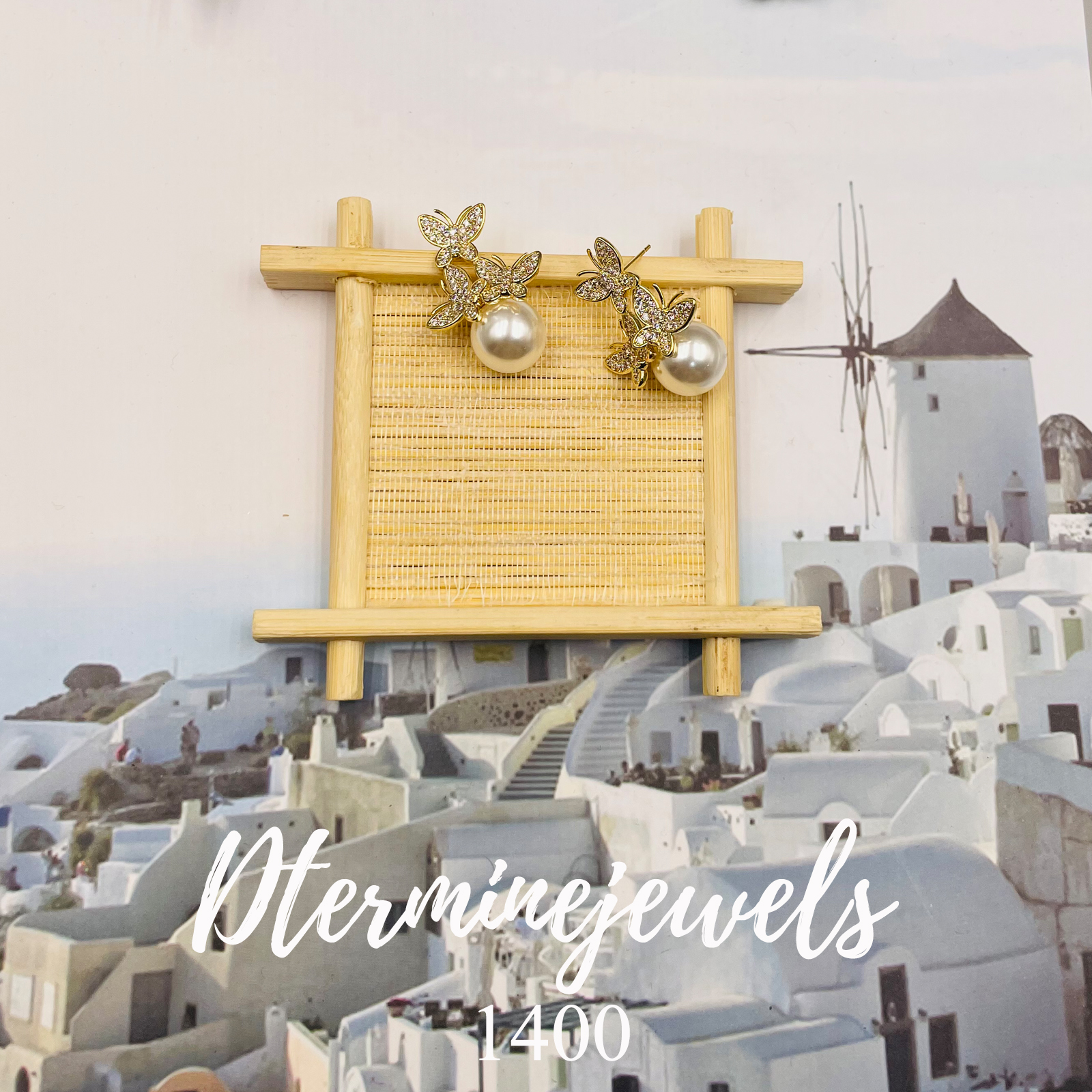 铜合金仿珍珠耳饰 手工气质时尚设计师款耳饰-1400