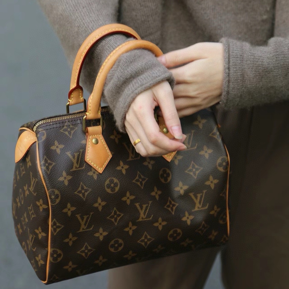 95新 LV LV经典老花speedy25肩带款/20231212