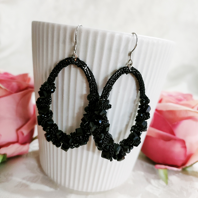 铜合金玻璃耳饰 民族风气质手工圈圈流苏耳环1698