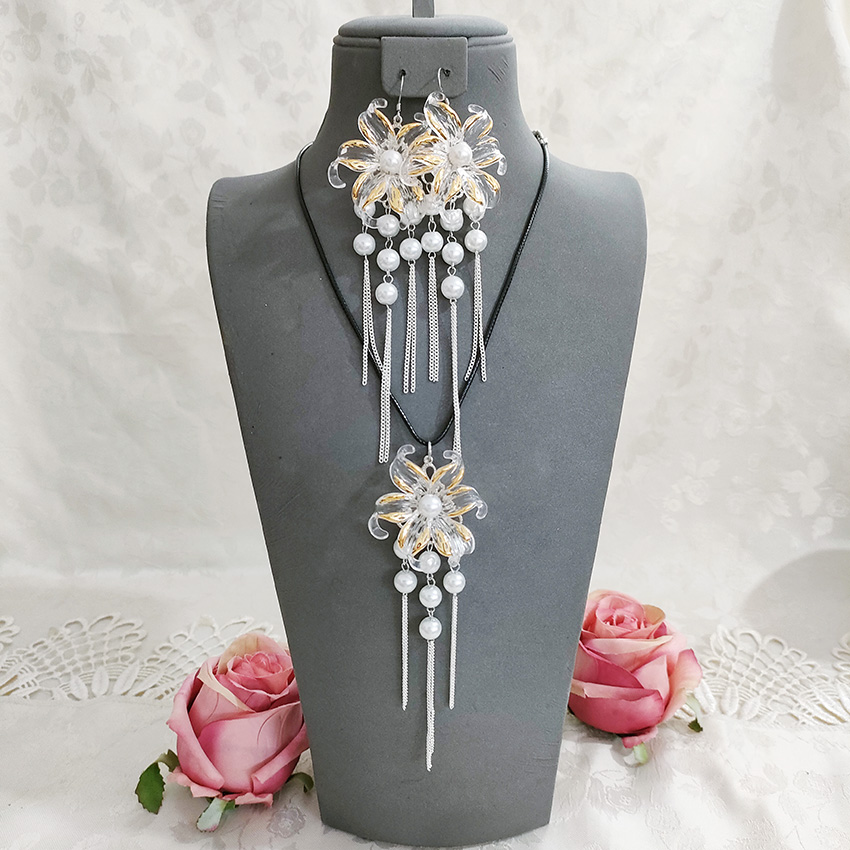 铜合金项链 民族风复古手工项链套装耳坠饰品3121