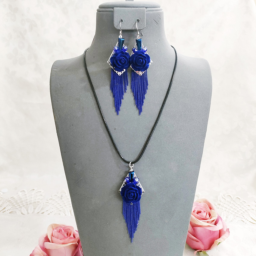 铜合金项链 民族风复古手工项链套装耳坠饰品3299