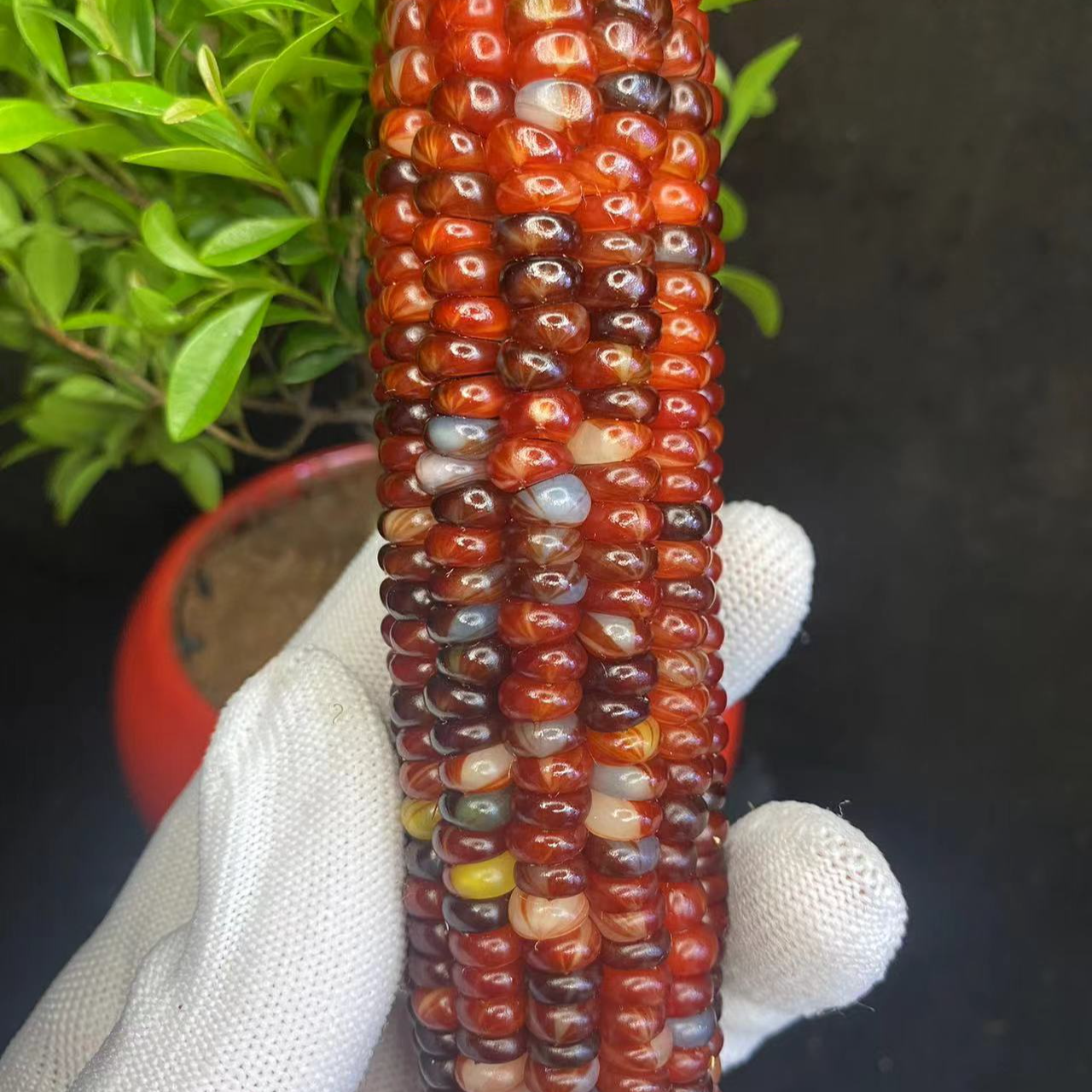 纯手工七彩文玩个性小玉米创意摆件