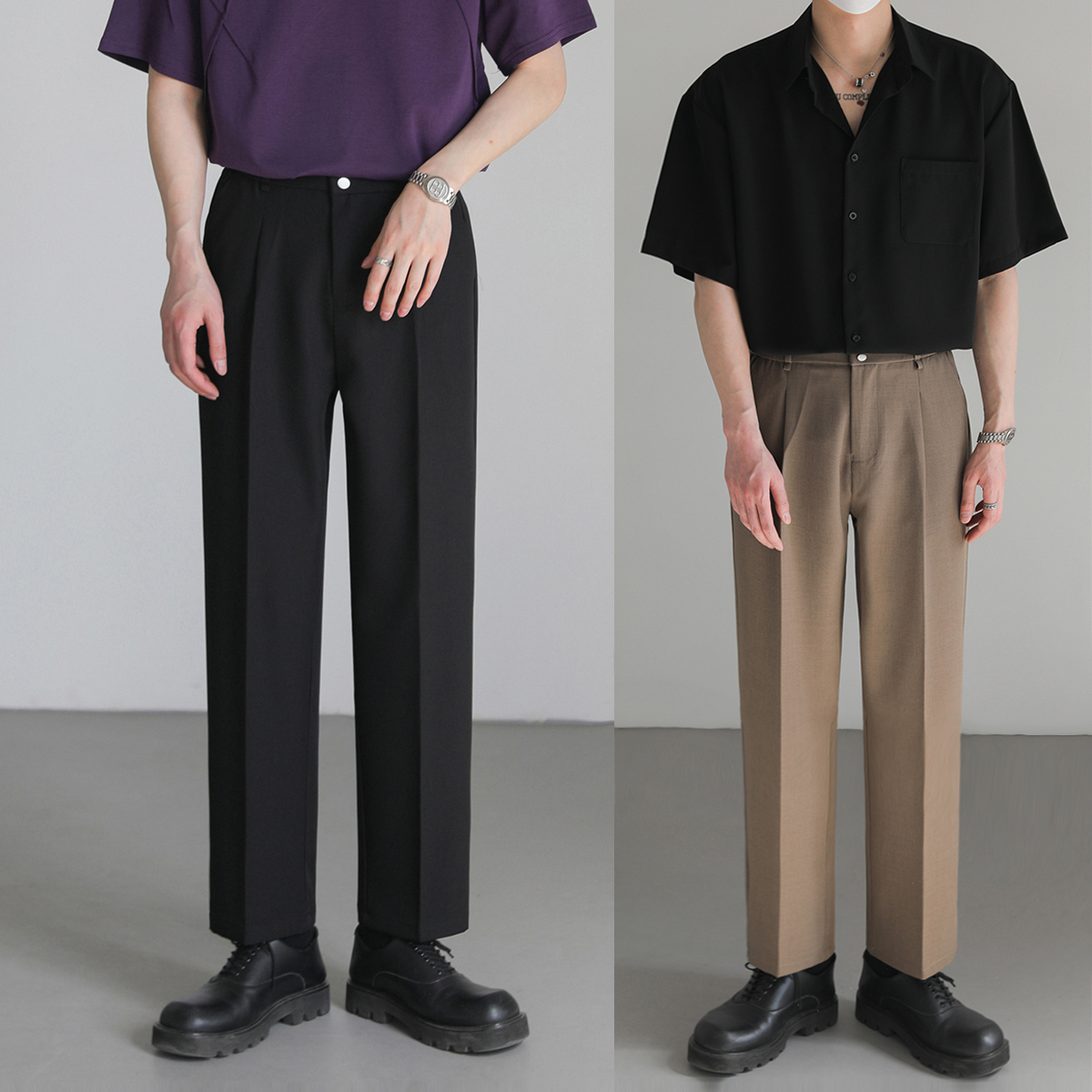 卓卓春夏季宽松直筒西装裤男休闲裤2025新款潮流垂感职业西裤