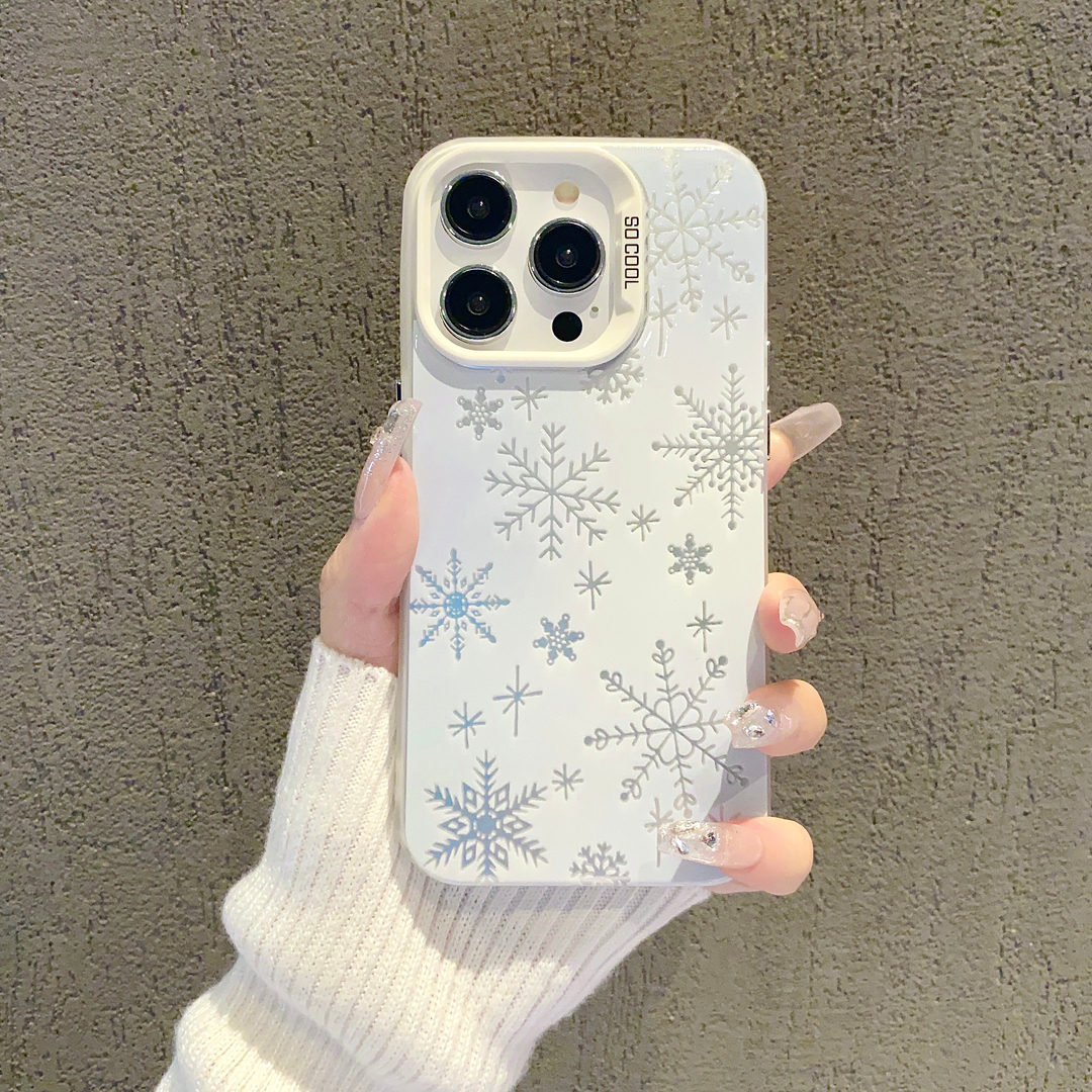 冬季雪花适用苹果15/iphone/华为荣耀/vivo/oppo/小米手机壳防摔