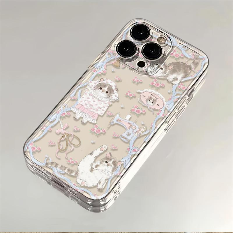 少女心猫咪适用于苹果小米oppovivo华为iPhone12/13/14/15手机壳