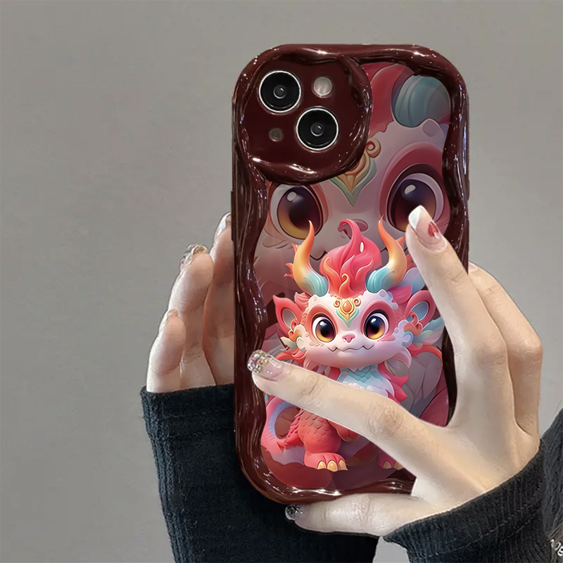 新年彩色龙宝iphone15/13苹果14手机壳华为vivo小米oppo防摔软套
