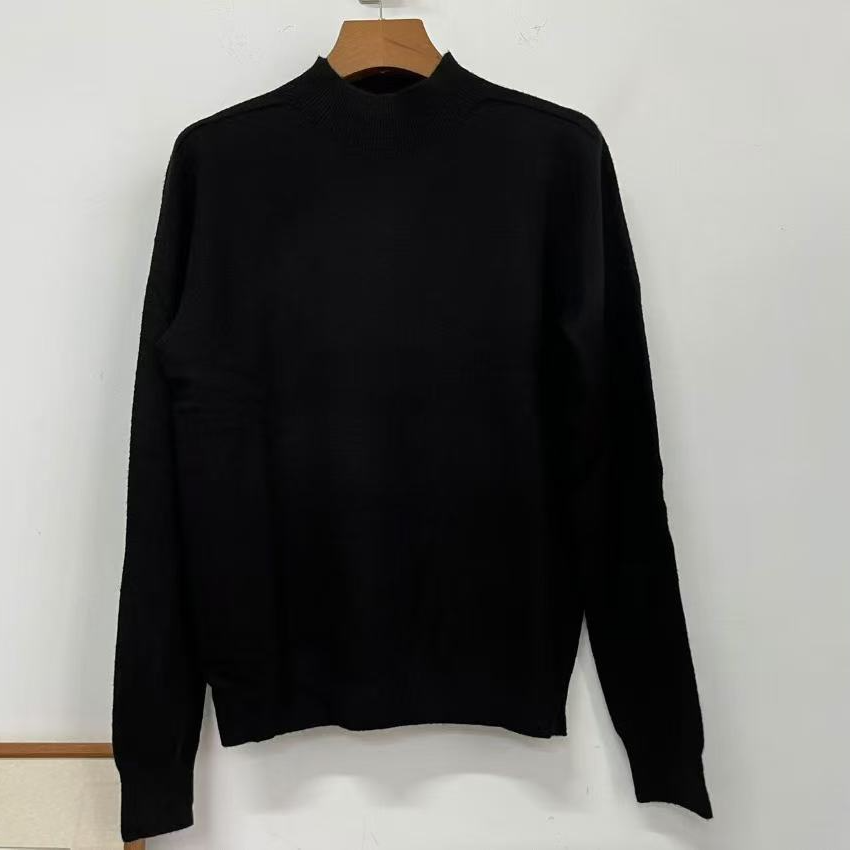 荼8101冬季新款女士半高领纯色长袖套头打底衫针织