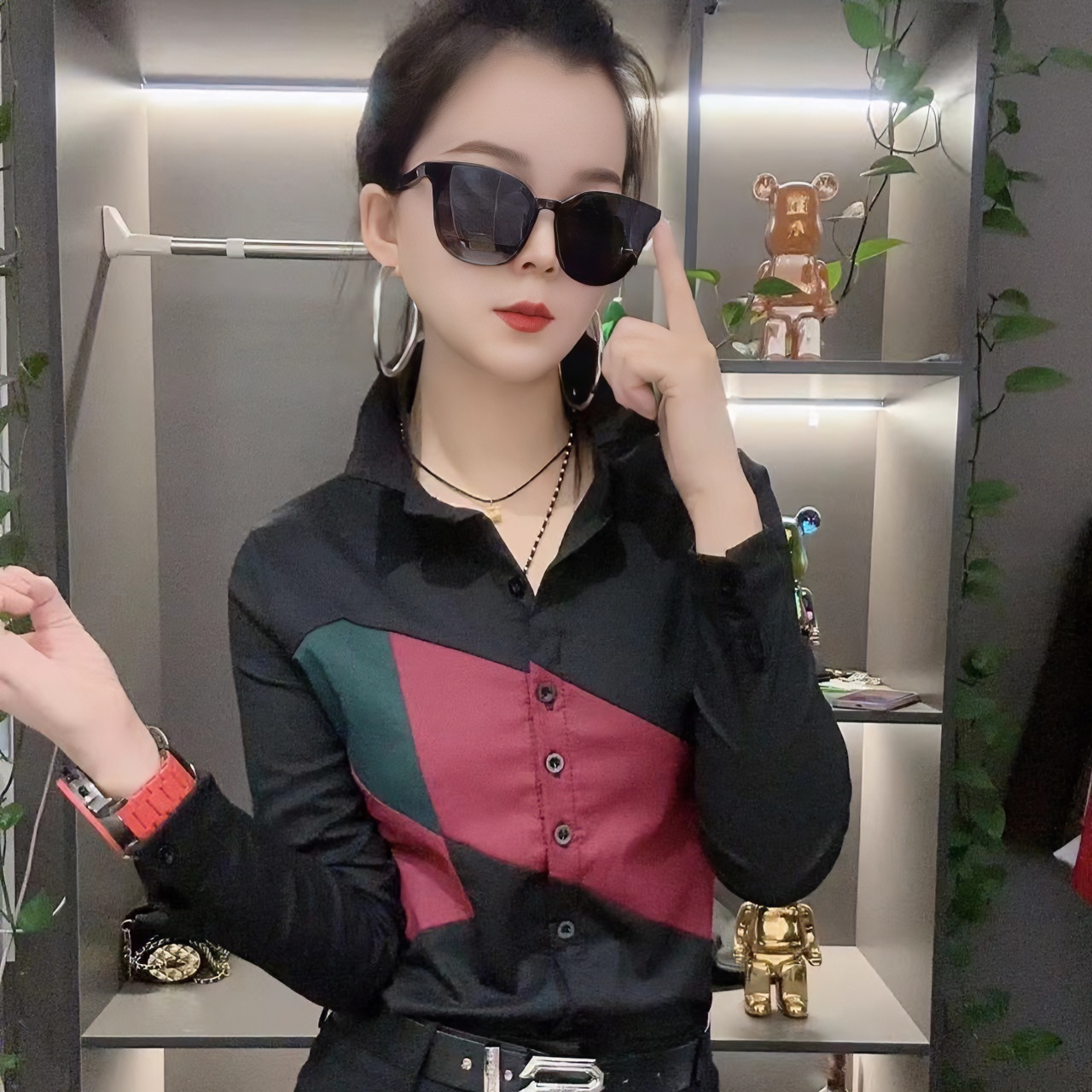 K5085新款加绒保暖女款衬衫