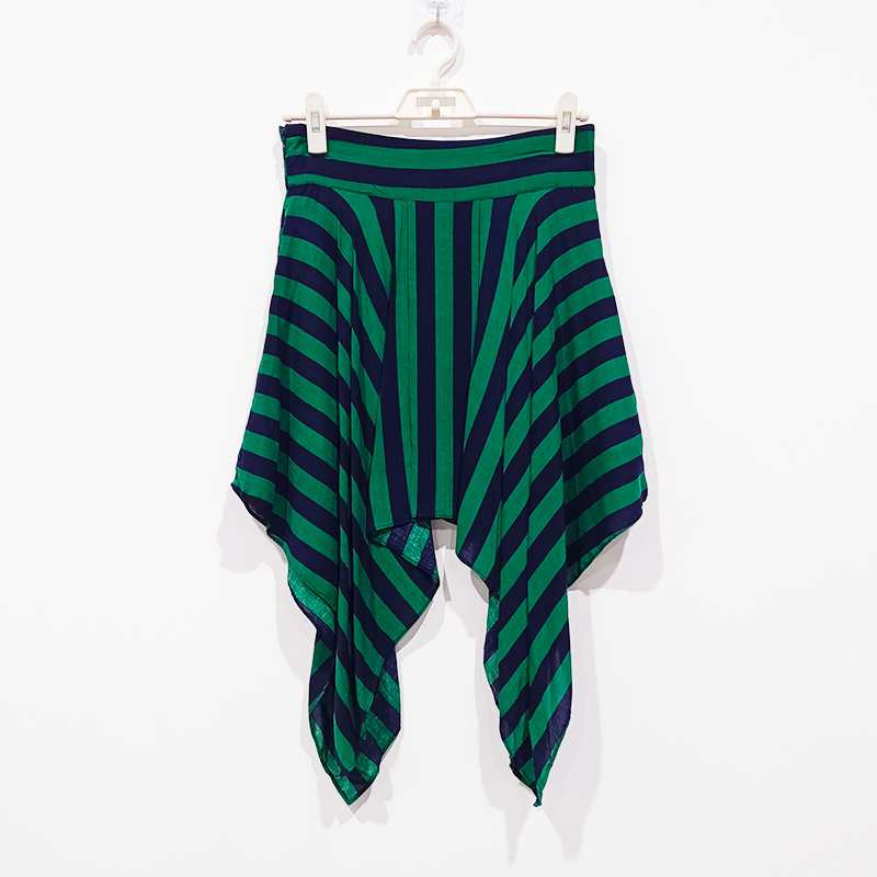 不规则条纹半裙女新款夏季森系时尚绿色显白高腰舒适休闲慵懒ins