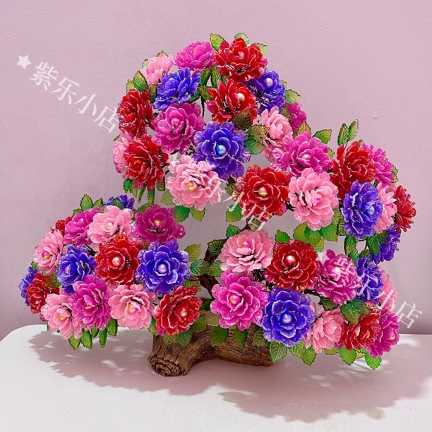 盆景仿玉牡丹花材料包手工DIY（木容手工推荐）