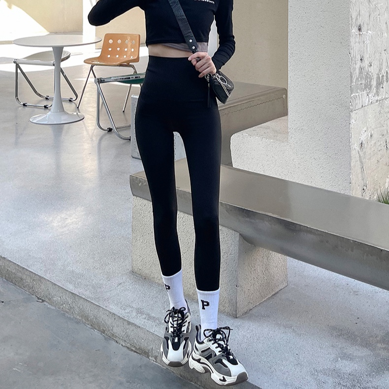 【卉卉】鲨鱼裤女外穿秋冬2023新款高腰收腹厚款瑜伽打底裤W23KZ003