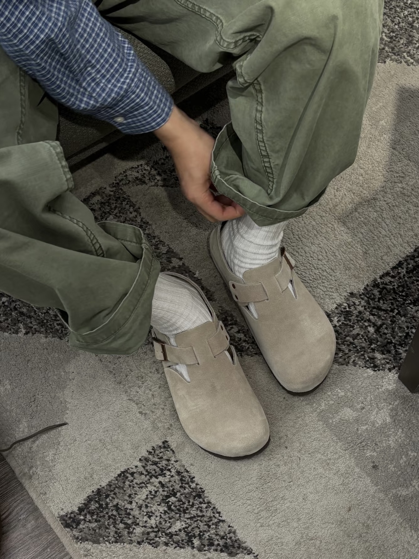 全包London系列翻毛情侣设计感跟鞋潮流翻毛皮