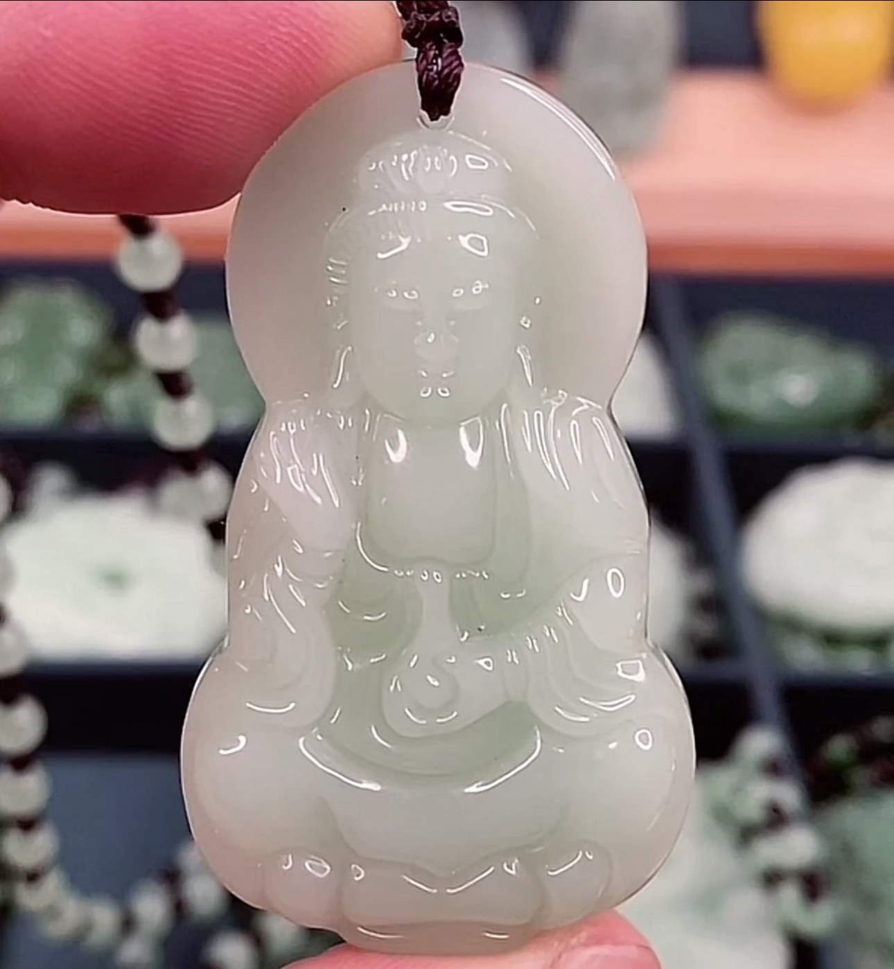 ....‘.... ，h浅绿色八角观音经典款精美