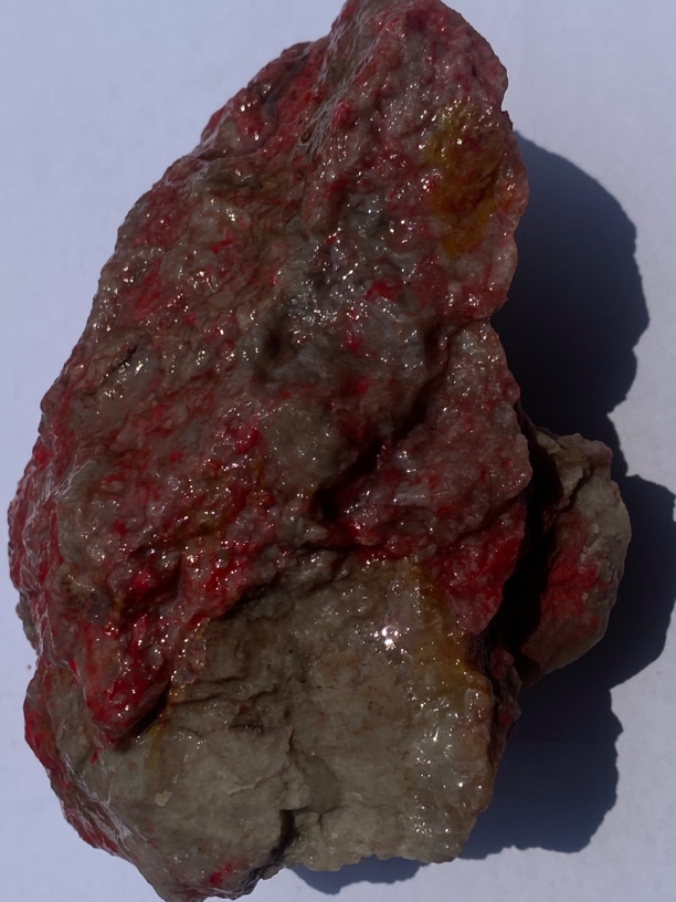 鸡血原石摆件 重2斤 血量多 行美