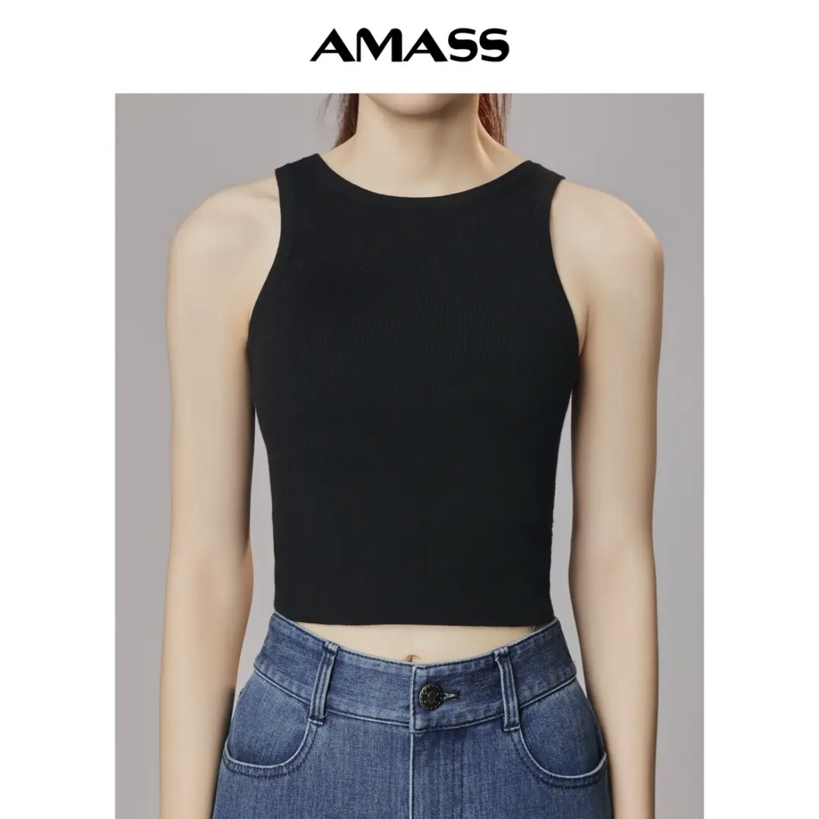 阿玛施羊绒背心性感秋冬保暖无袖内搭绵羊毛弹力工字针织打底外穿