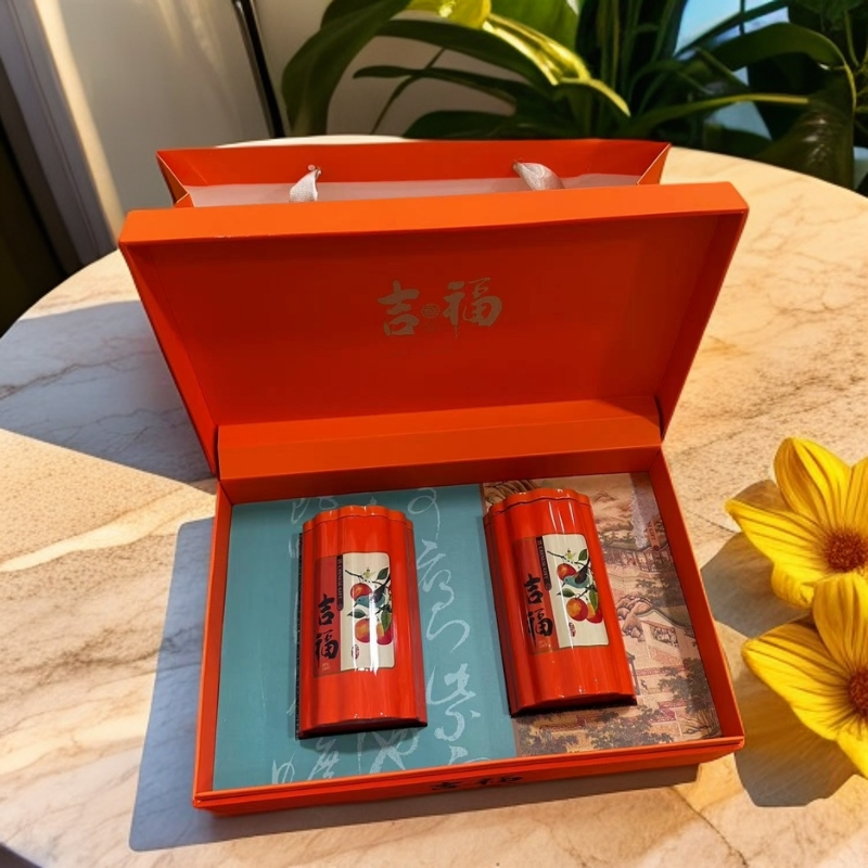 【老周有好茶】吉福 陈皮茶叶礼盒 2罐100g礼盒装 过节送礼