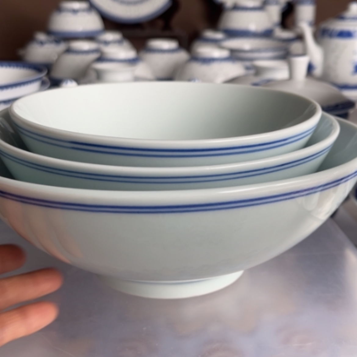 【闪购商品】陶瓷碗6.7.8广口一样一个蓝