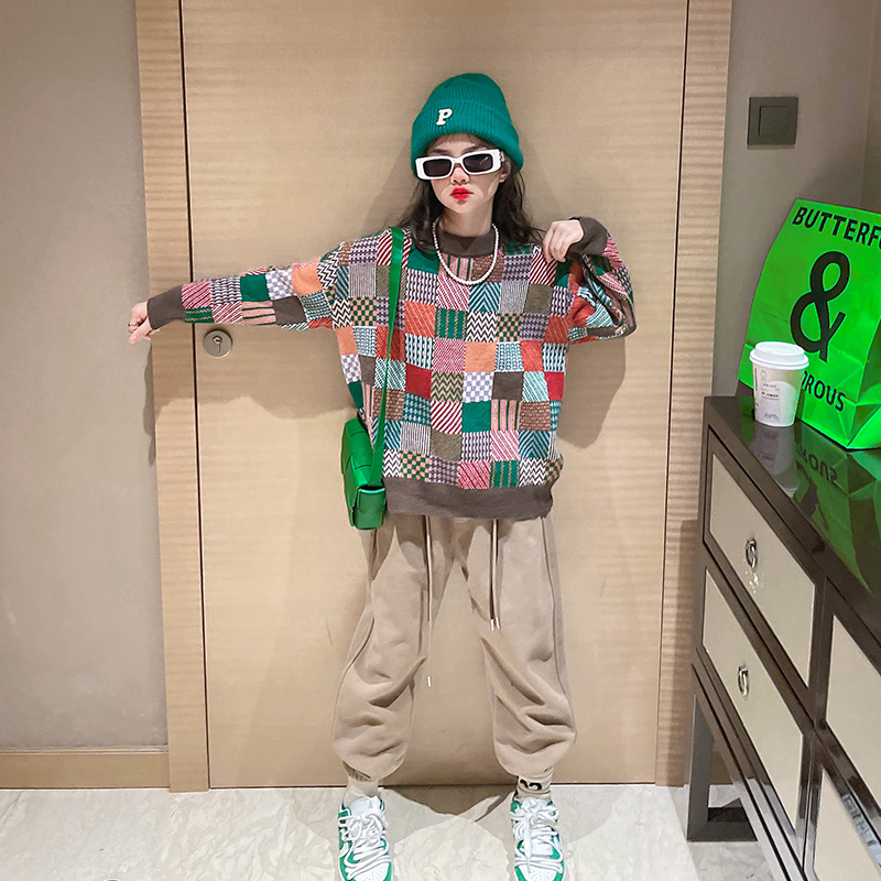 童装女童冬季毛衣洋气时髦2023新款韩版春秋装中大儿童针织衫上衣