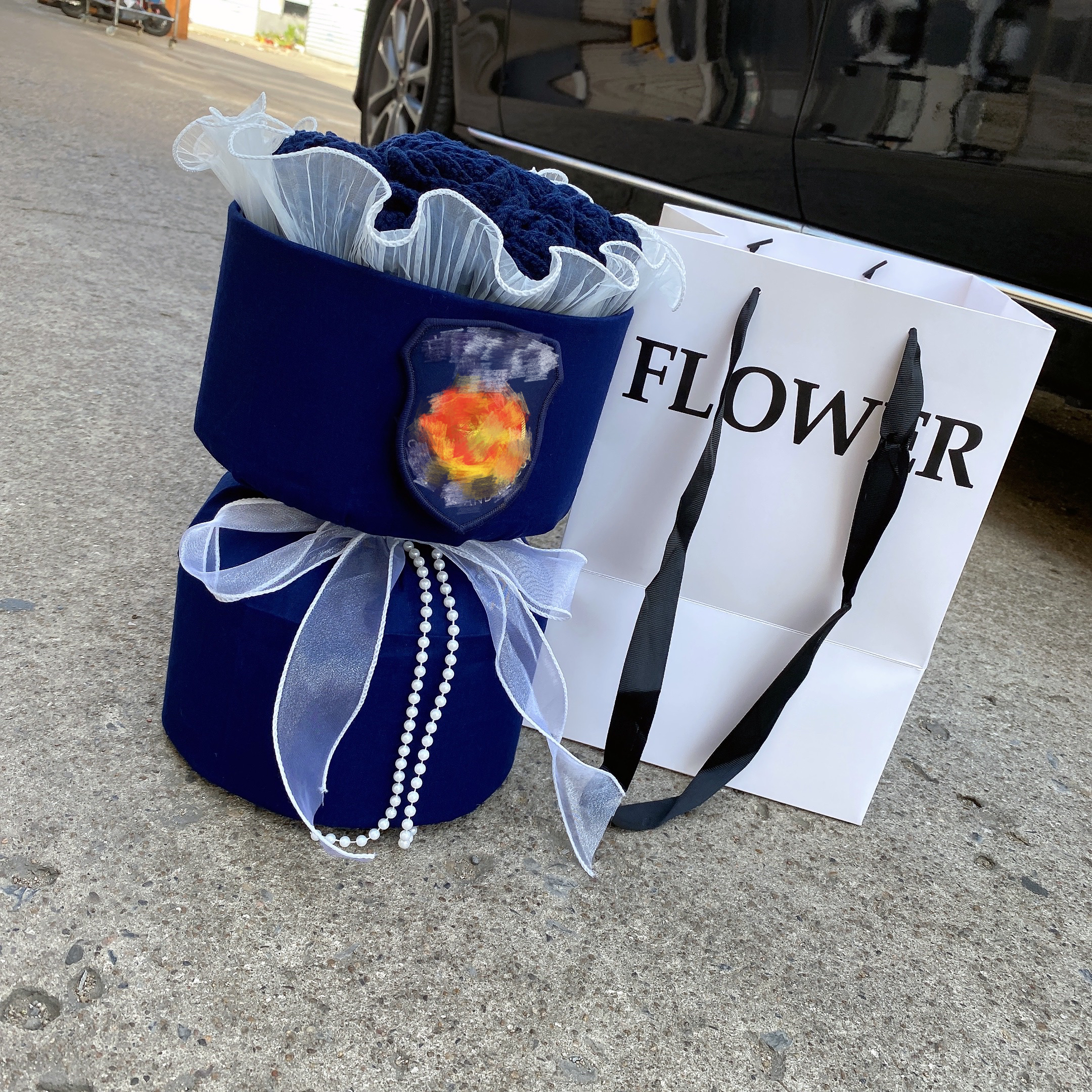 高品质火焰蓝玫瑰花束送消嫂女友钩织玫瑰花束礼物