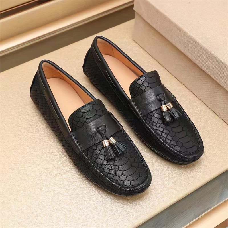 欧洲站春季新款男士男款百搭豆豆鞋皮鞋潮流2025一脚蹬休闲驾车鞋