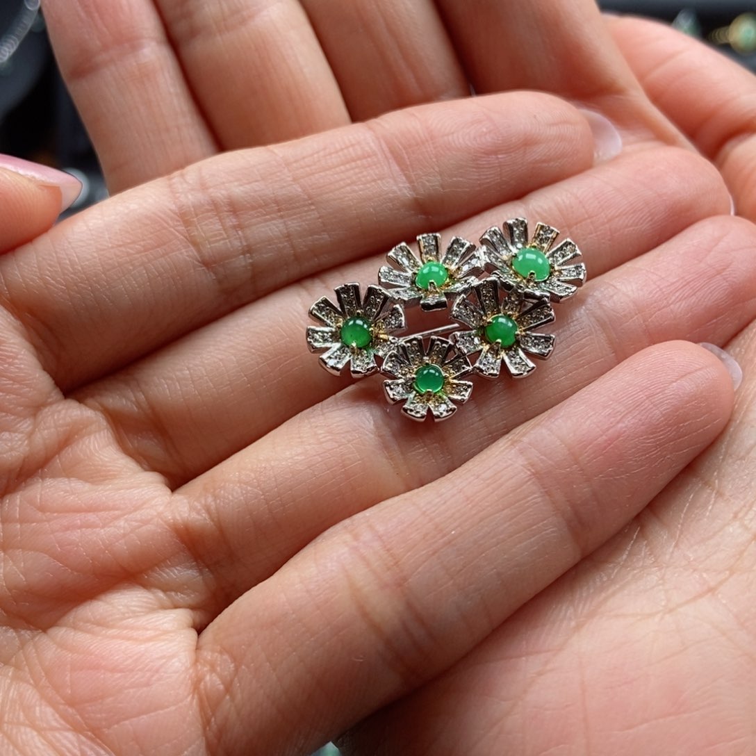 翡翠颈饰银S925镶嵌?*敏翡翠首饰