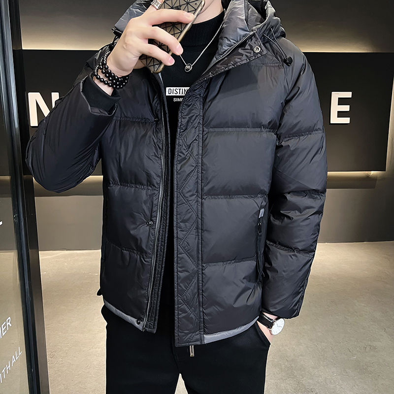 男士外套轻薄羽绒服冬季潮牌连帽男装冬装衣服短款百搭加厚男外套