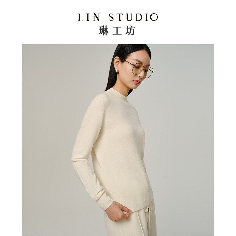 【100%山羊绒babycashmere】琳工坊山矶天然原色小山羊绒衫唐琳设计