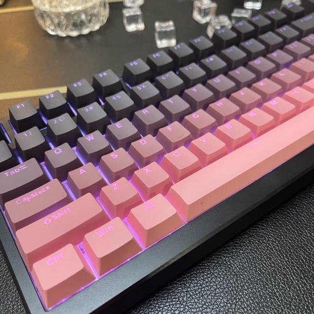 黑莓渐变正刻PBT键帽小全套实配68/75/87/98/104/108机械键盘 