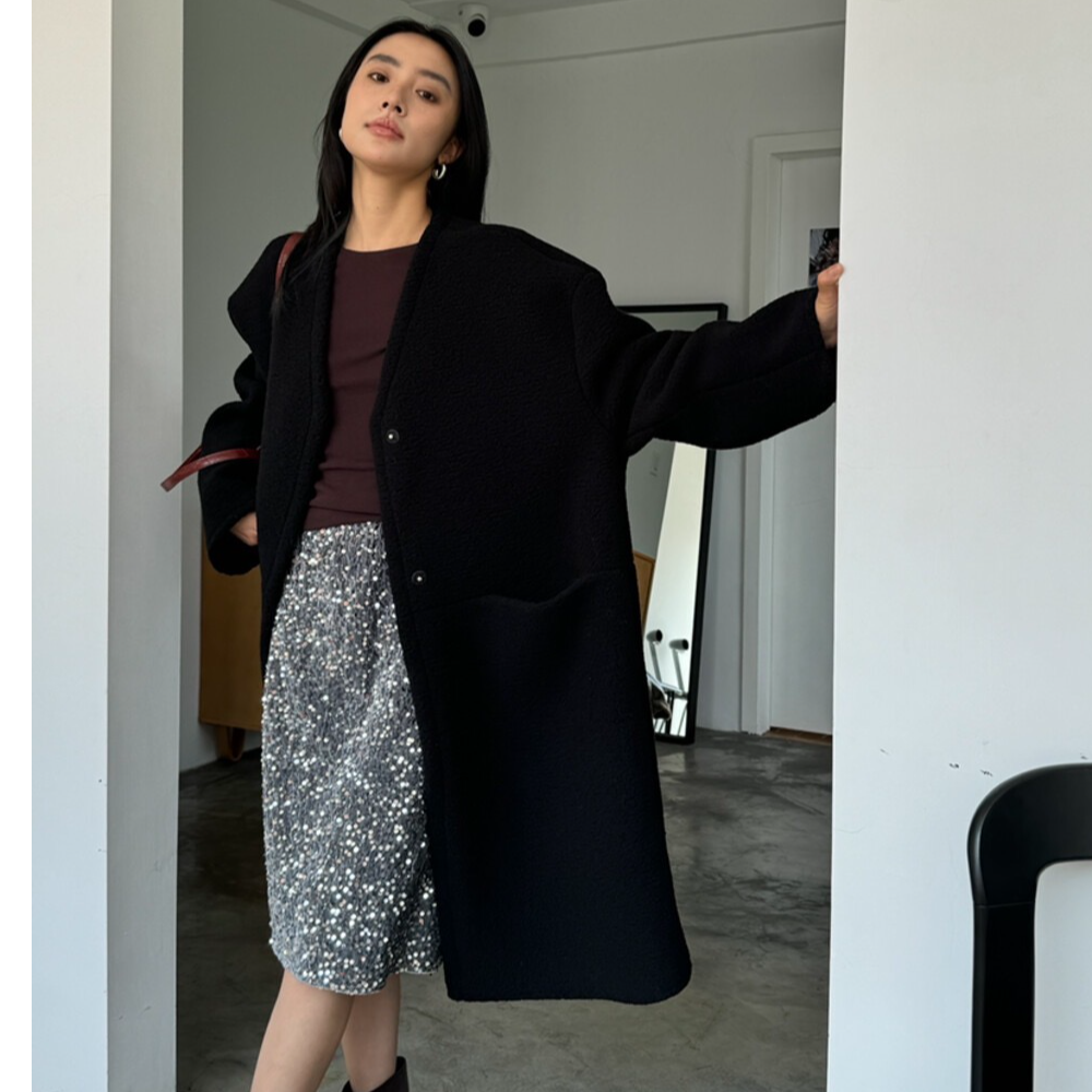 【99-189】孤品NO退换 外套合集 简约百搭长款纯色羊毛大衣外套 