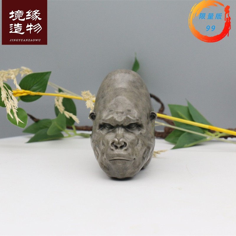 境缘造物猩猩头手工艺术品纯青铜摆件玄关原创艺术品寓意细腻着色