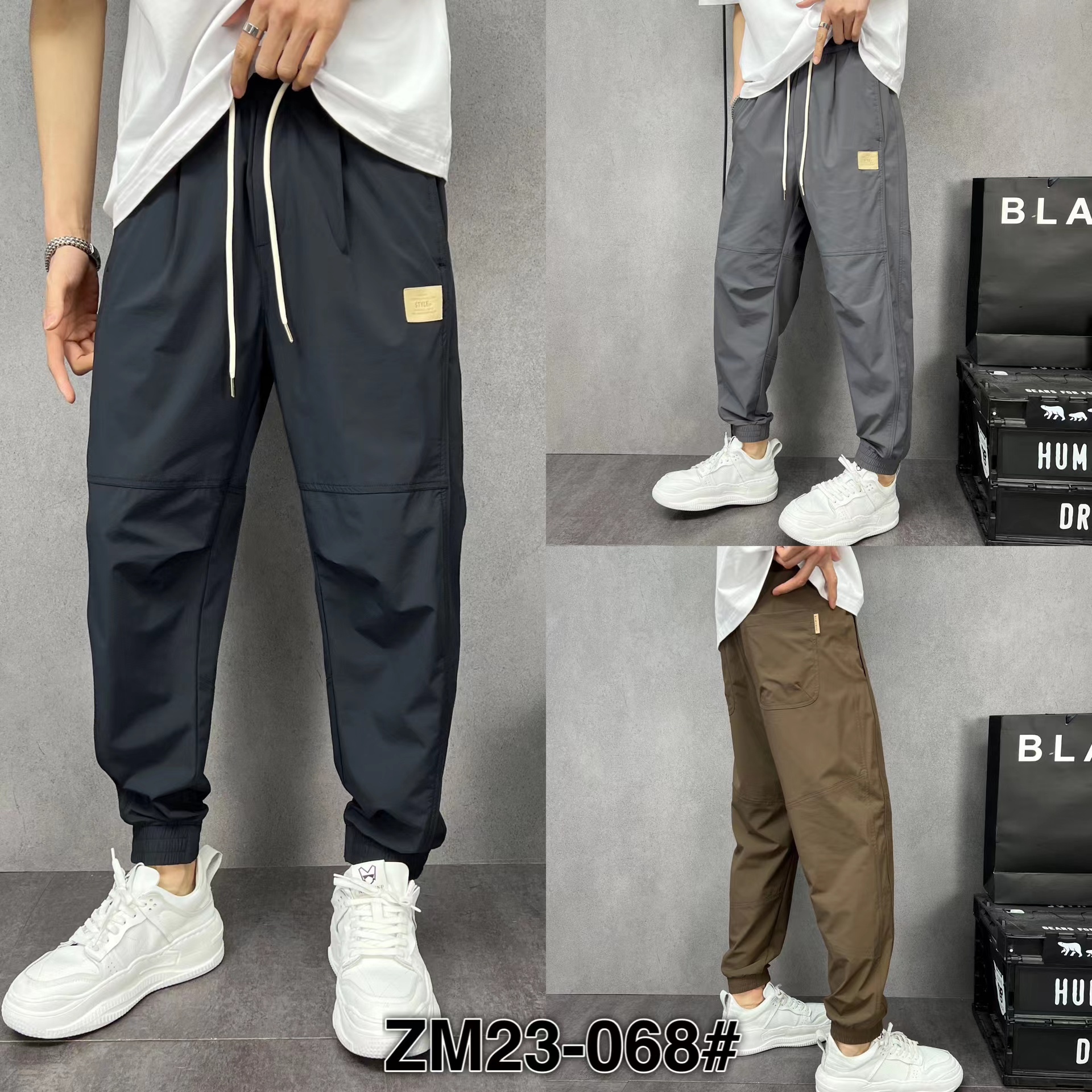 ZM23-068春夏百搭休闲裤男士夏季薄款长裤透气时尚运动潮流修身