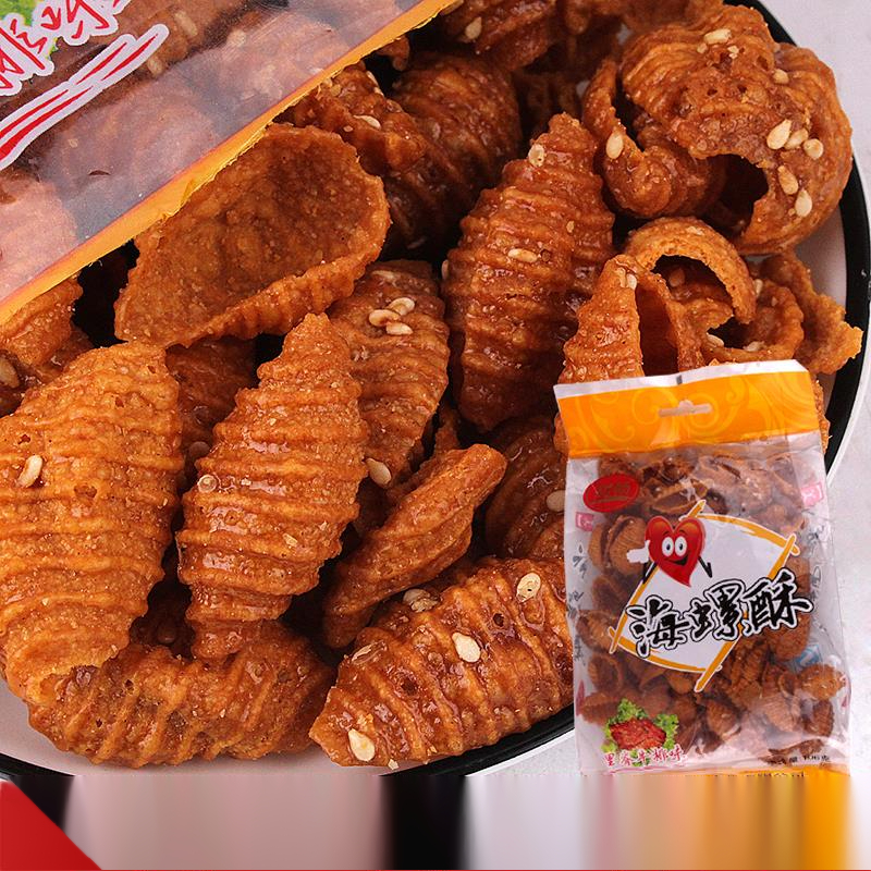 海螺酥零食甜辣麻辣味蜗牛酥休闲.包邮女生宿舍小零食铺葱1g