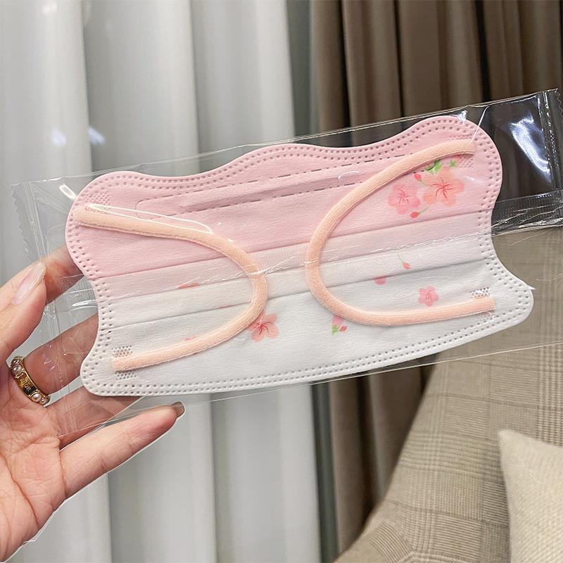 浪漫樱花腮红蝶形款口罩少女心高颜值V型显脸小防晒透气时尚三层
